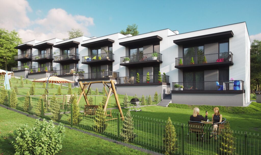 Wizualizacja budynku Tkacka Kaskady Rehouse Development Rzeszów